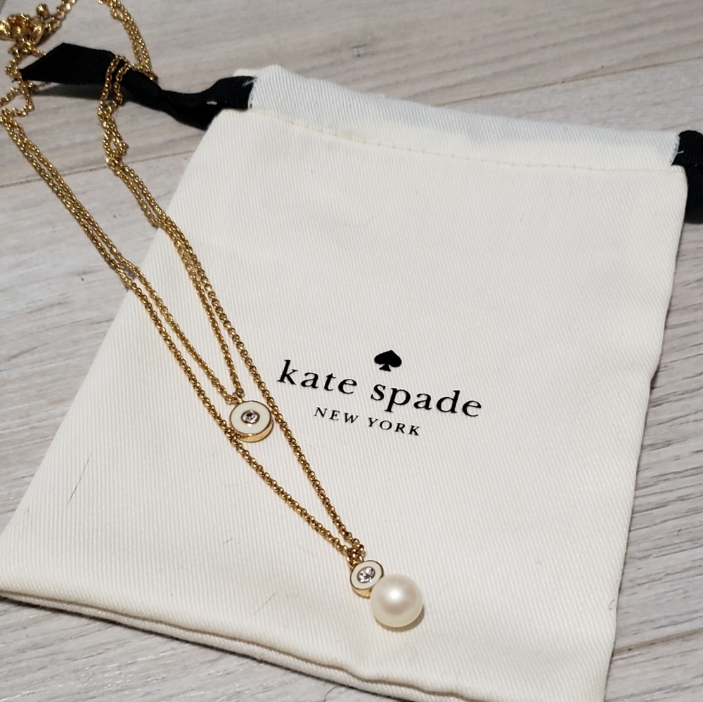 Kate Spade Pearly Delight double pendant necklace